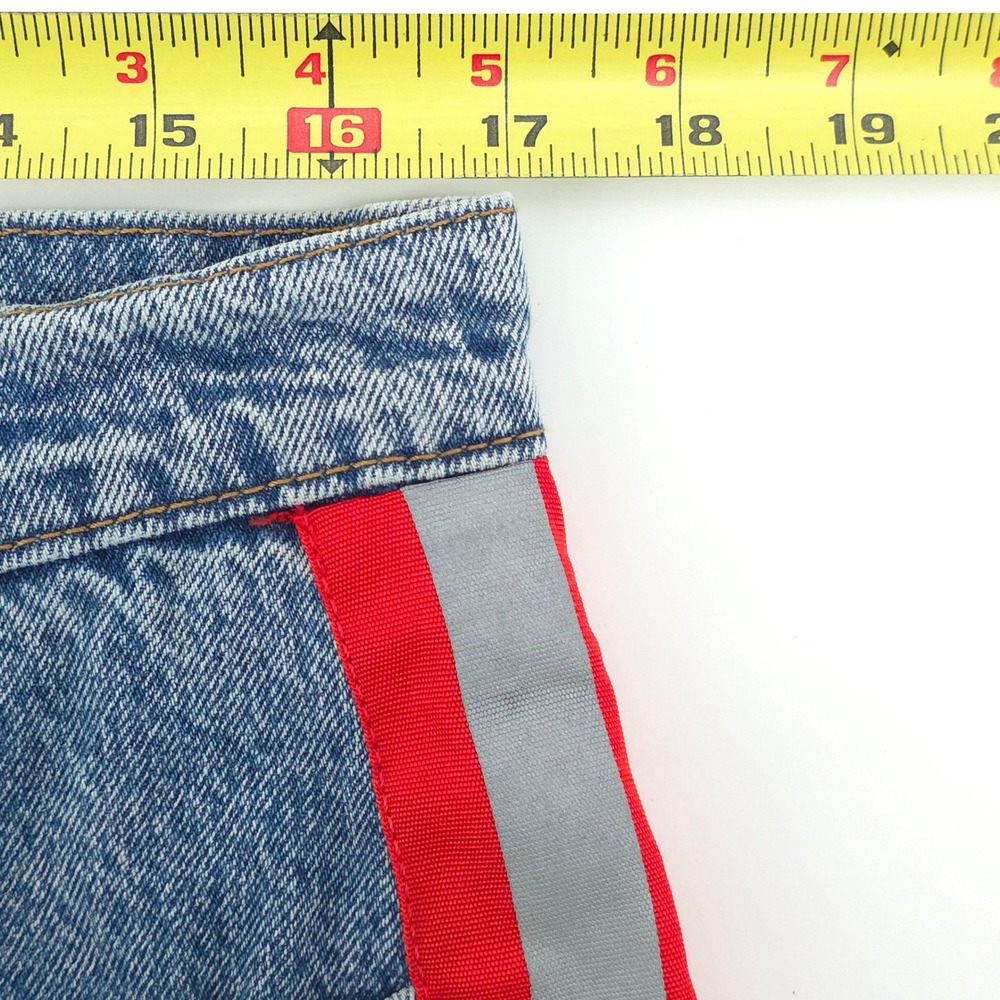 Levi's 512 Mens Slim Taper Jeans 34x32 Blue Red Reflective Side Stripe - Picture 10 of 12